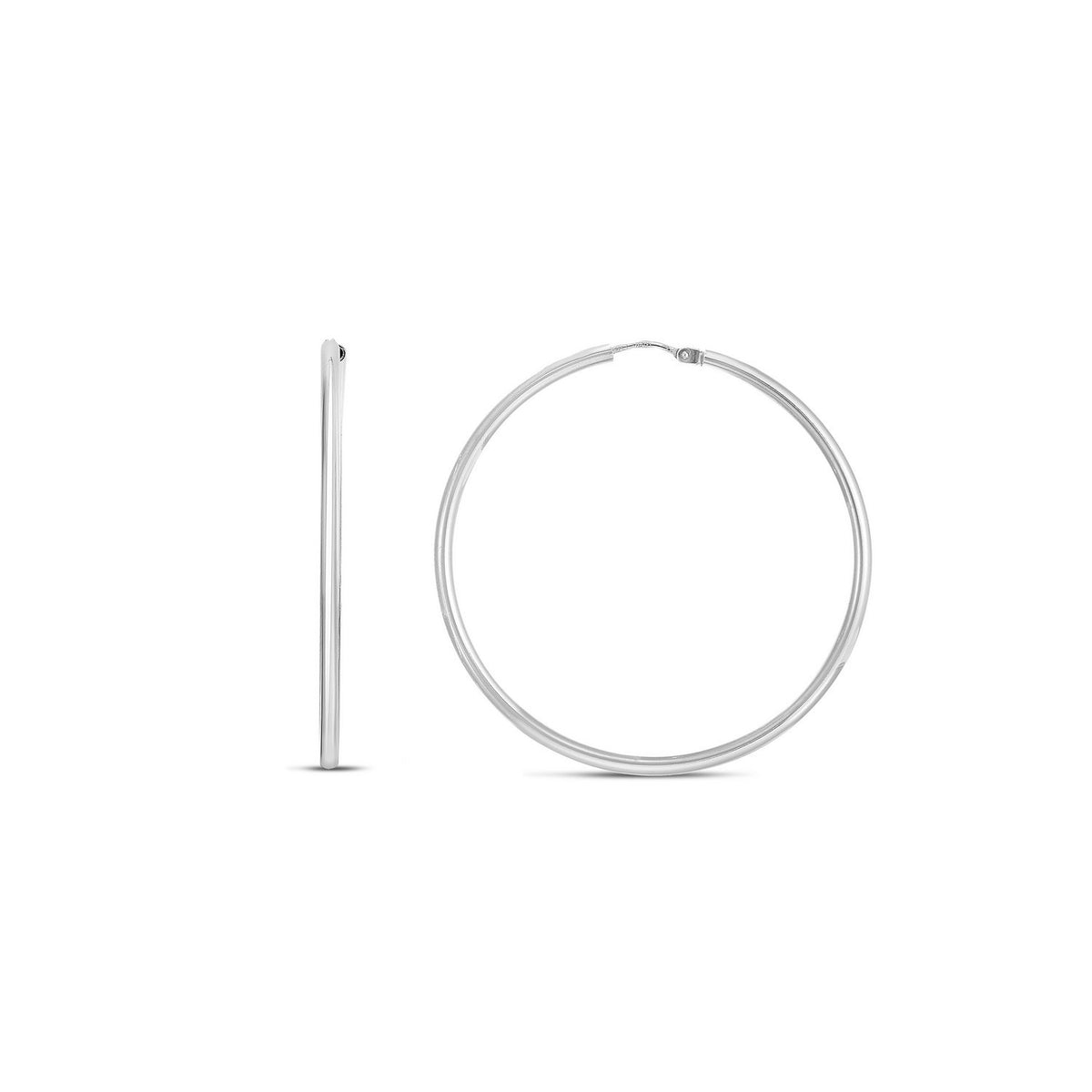 Endless Hoop Earrings in Rhodium-Plated Sterling Silver