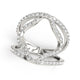 Diamond Flower Style Dual Band Ring in 14K White Gold (5/8 cttw)