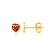 Children's Enamel Strawberry Stud Earrings in 14K Yellow Gold (5.60 mm)