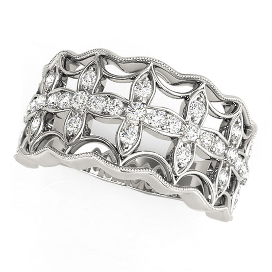 Diamond Four Leaf Clover Motif Ring in 14K White Gold (1/4 cttw)