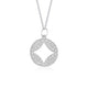 Diamond Studded Cut-Out Circle Pendant in 14K White Gold (1/3 cttw)