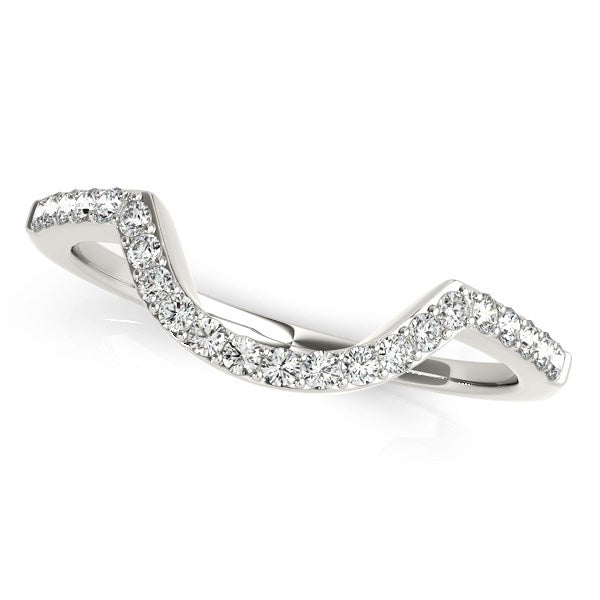 Curved Diamond Wedding Band in 14K White Gold (1/3 cttw)