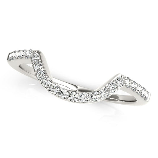 Curved Diamond Wedding Band in 14K White Gold (1/3 cttw)