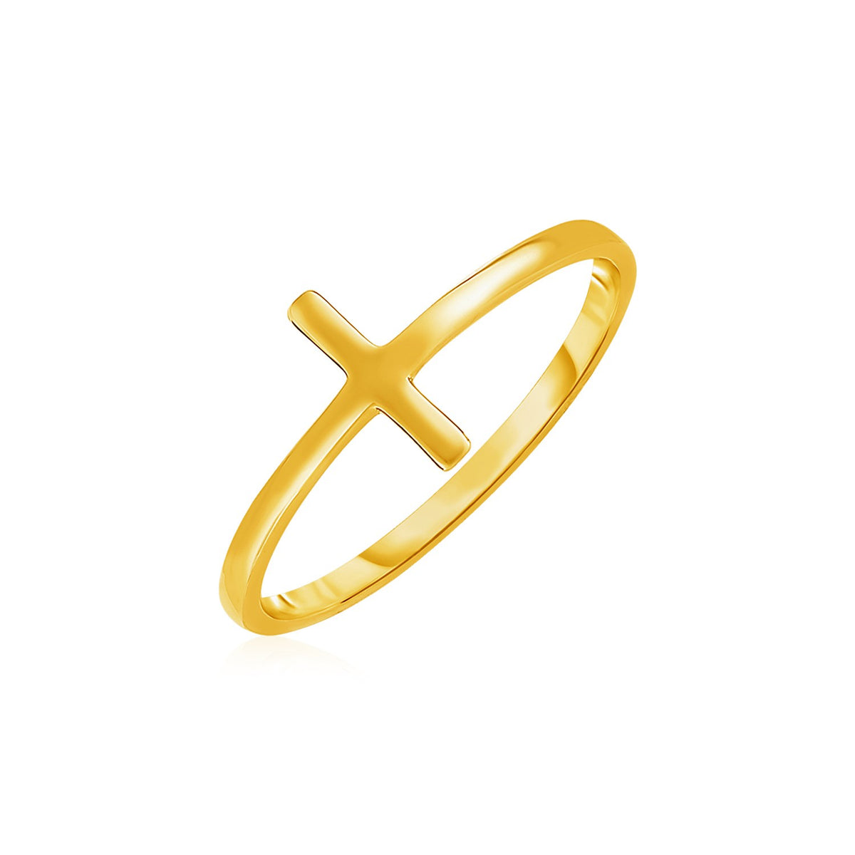 Cross Motif Ring in 14K Yellow Gold (1.50 mm)