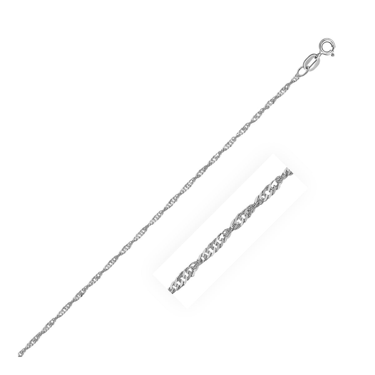 Singapore Anklet in 10K White Gold 1.5mm
