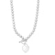 Bead Toggle Heart Necklace in Rhodium-Plated Sterling Silver