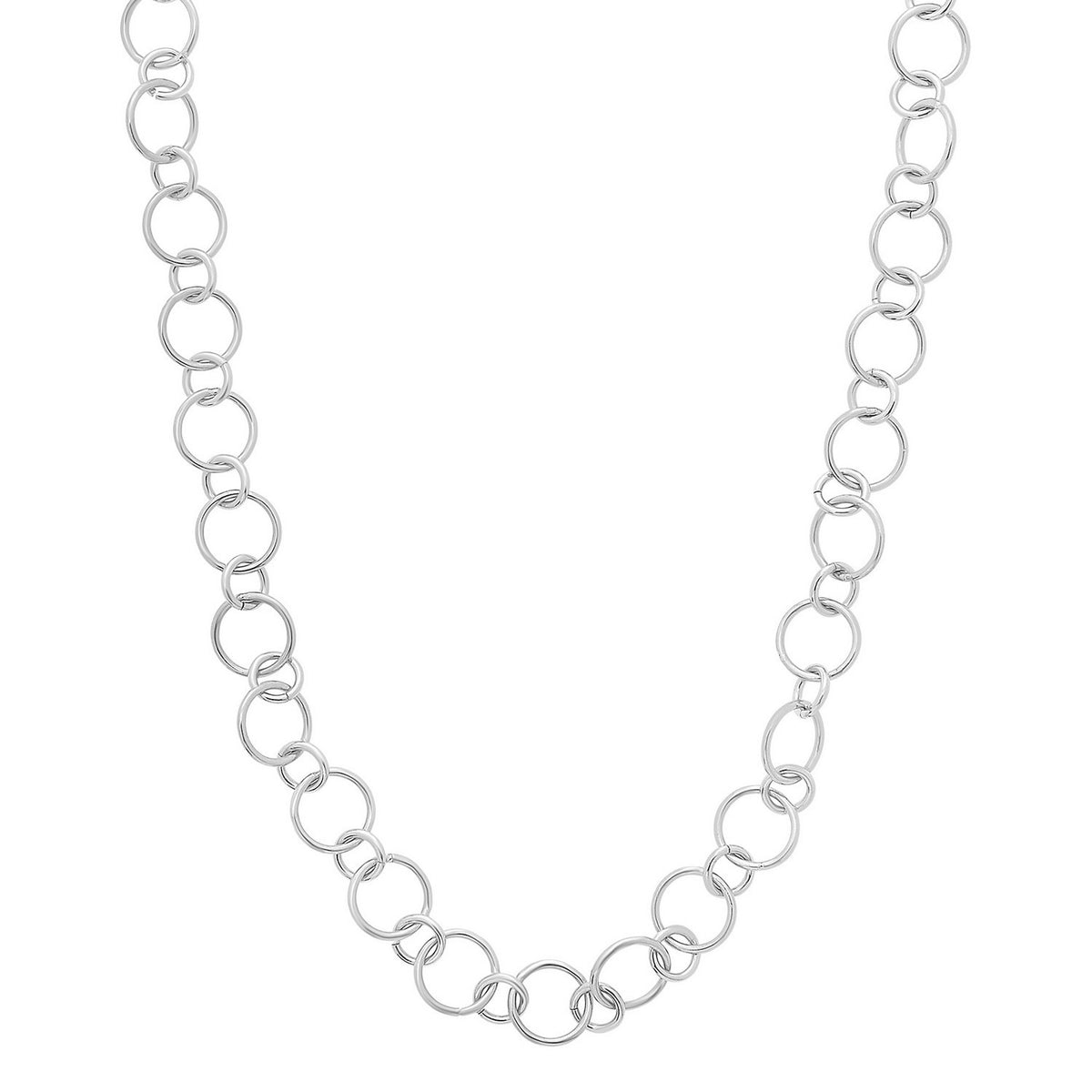 Link Necklace in Rhodium-Plated Sterling Silver