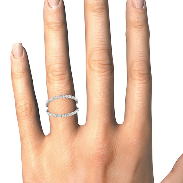 Diamond Split Band Ring in 14K White Gold (1/4 cttw)
