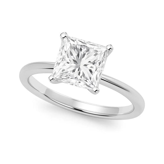 3 Carat Princess Lab Grown IGI Diamond Solitaire in 14K White Gold G/VS1