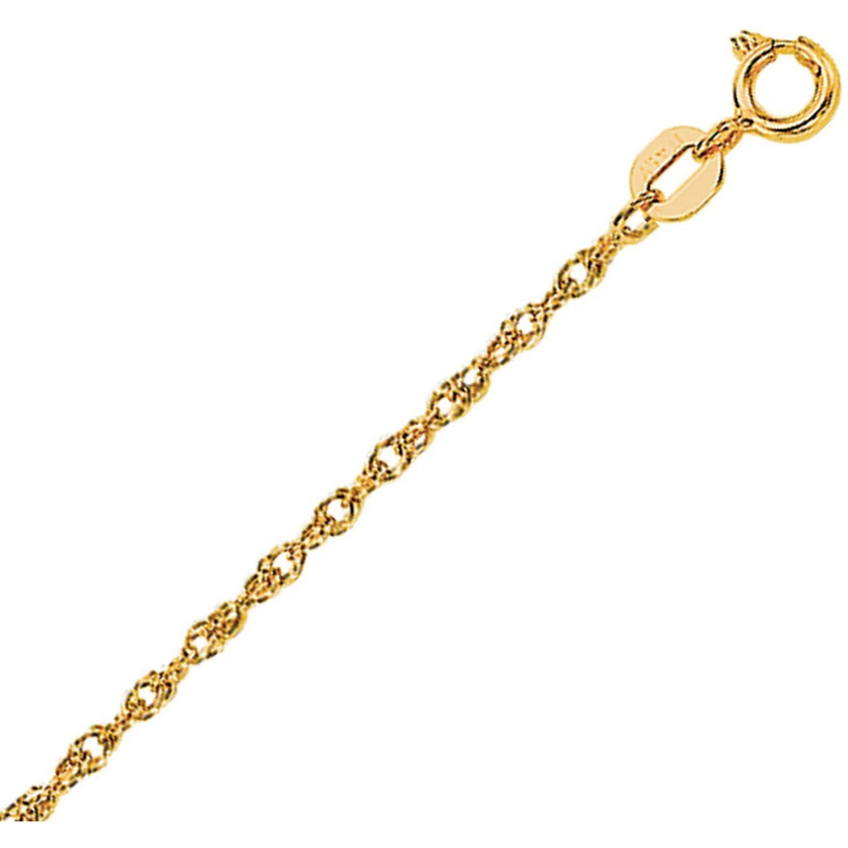 Machine Rope Chain in 14K Yellow Gold (1.10 mm)