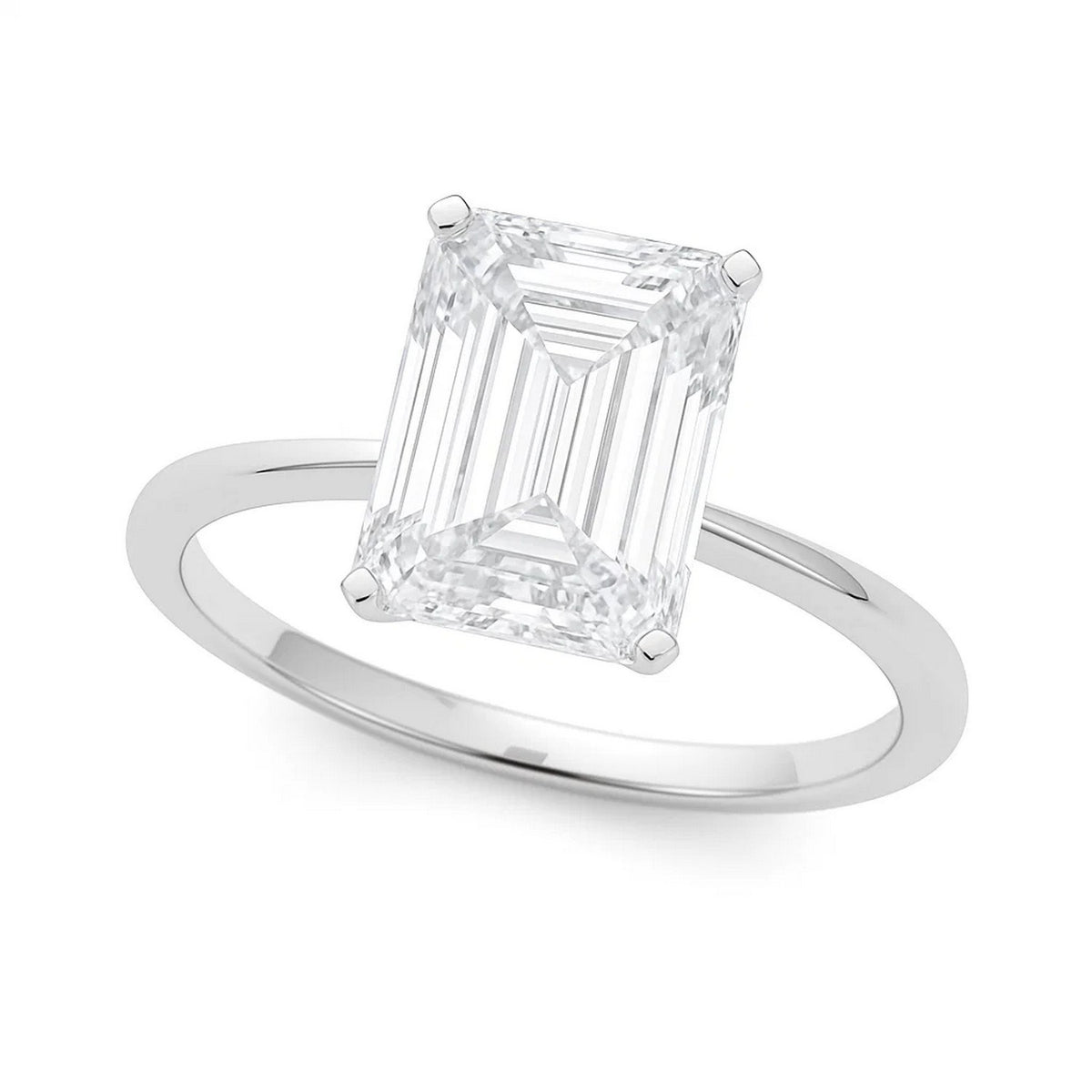 5 Carat Radiant Lab Grown IGI Diamond Solitaire in 10K White Gold G/VS1
