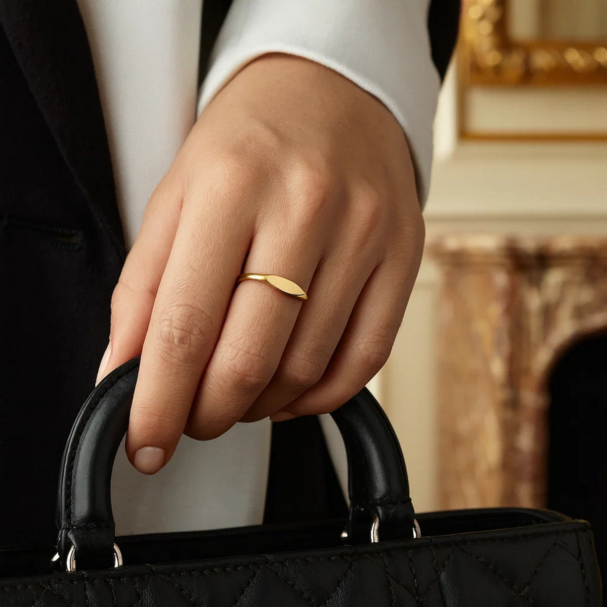 Polished Sculpted Ring in 14K Yellow Gold (3.00 mm)