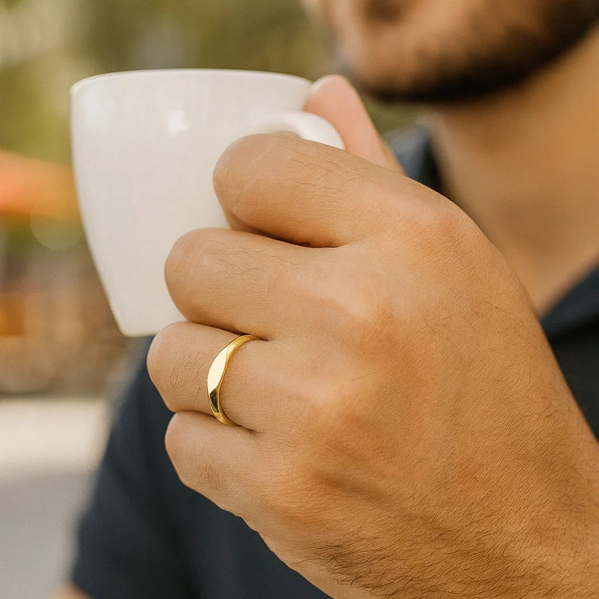 Polished Sculpted Ring in 14K Yellow Gold (3.00 mm)