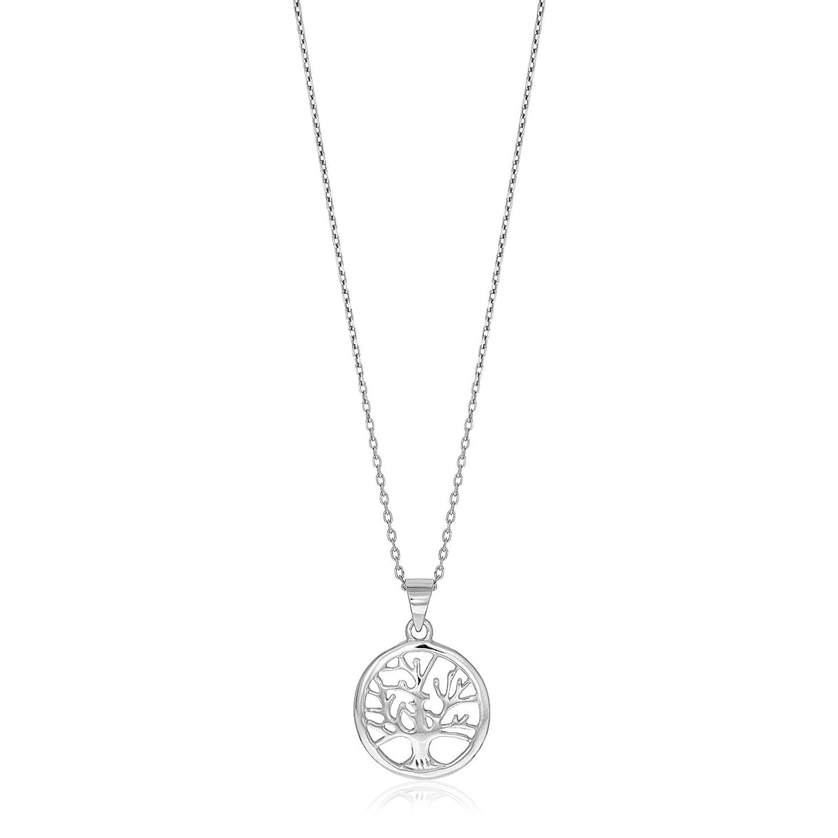 Round Tree of Life Necklace in Sterling Silver
