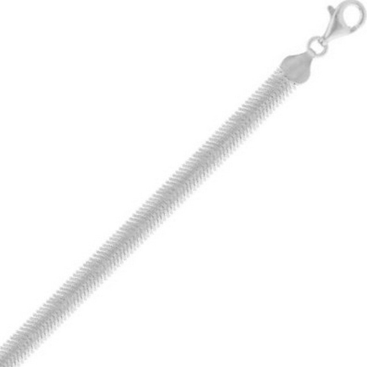 Oval Snake Chain in Rhodium-Plated Sterling Silver (6.40 mm)
