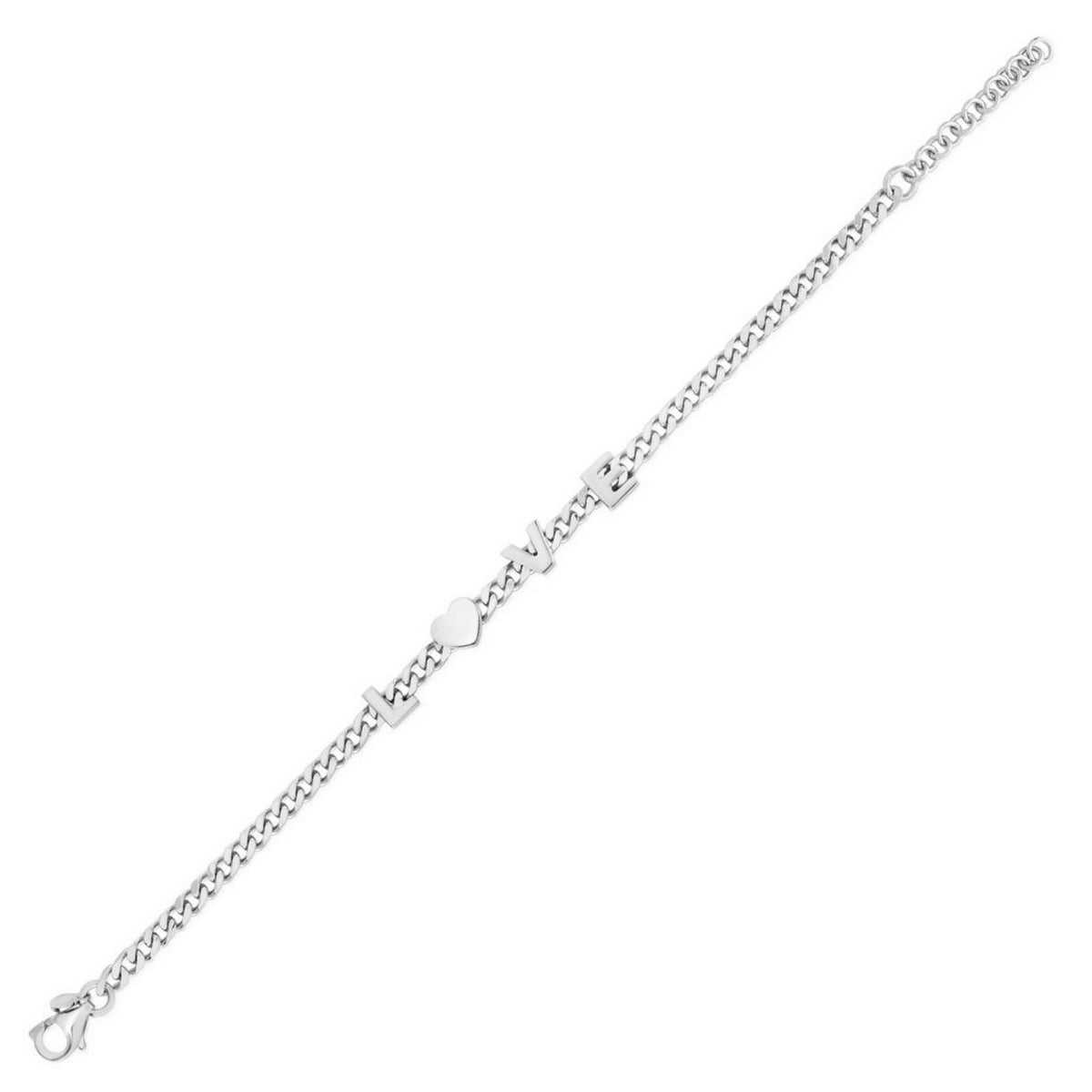 Love Chain Bracelet in Rhodium-Plated Sterling Silver