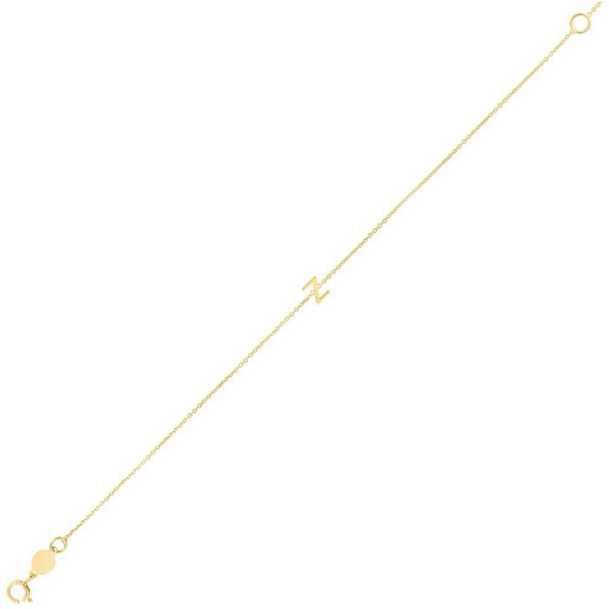 Mini Initial Z Bracelet in 14K Yellow Gold