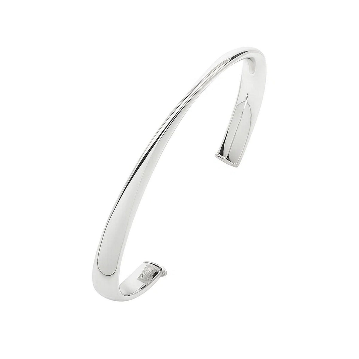 Sculpted Cuff Bangle in Rhodium-Plated Sterling Silver