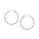 Weave-Style Hoop Earrings in Rhodium-Plated Silver (2x20mm)