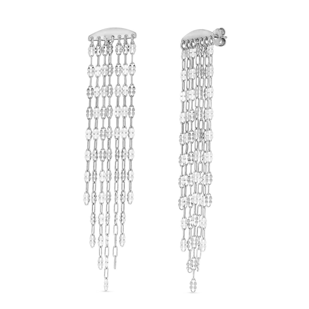 Fancy Mariner Drop Earrings in Rhodium-Plated Sterling Silver