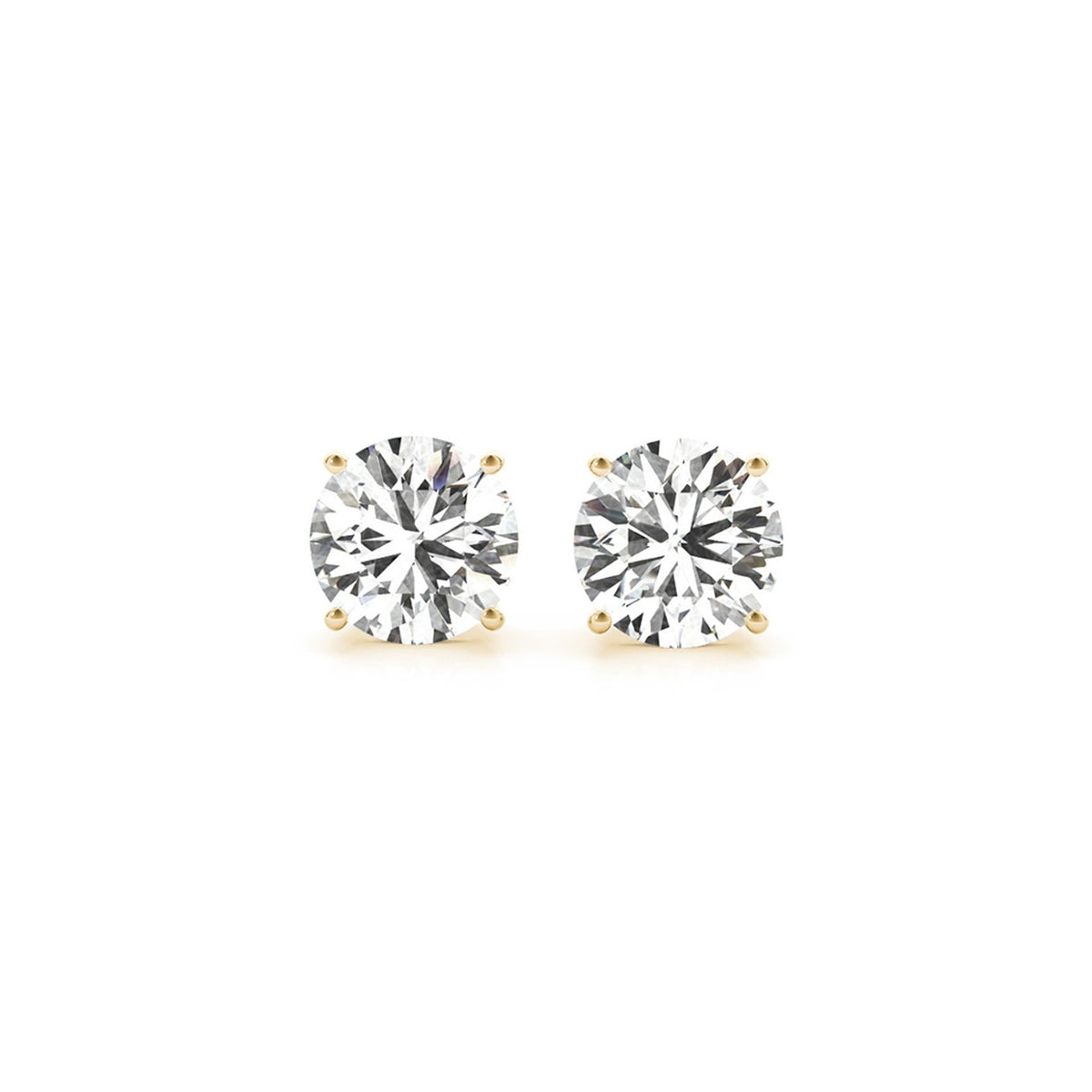 3 cttw IGI Lab Grown Round Diamond Earrings in 14K Yellow Gold G/VS2