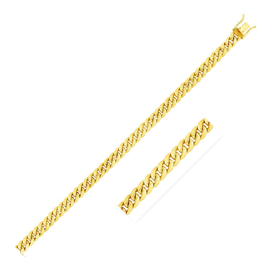Semi-Solid Miami Cuban Chain in 14K Yellow Gold (4.50 mm, Box Clasp)