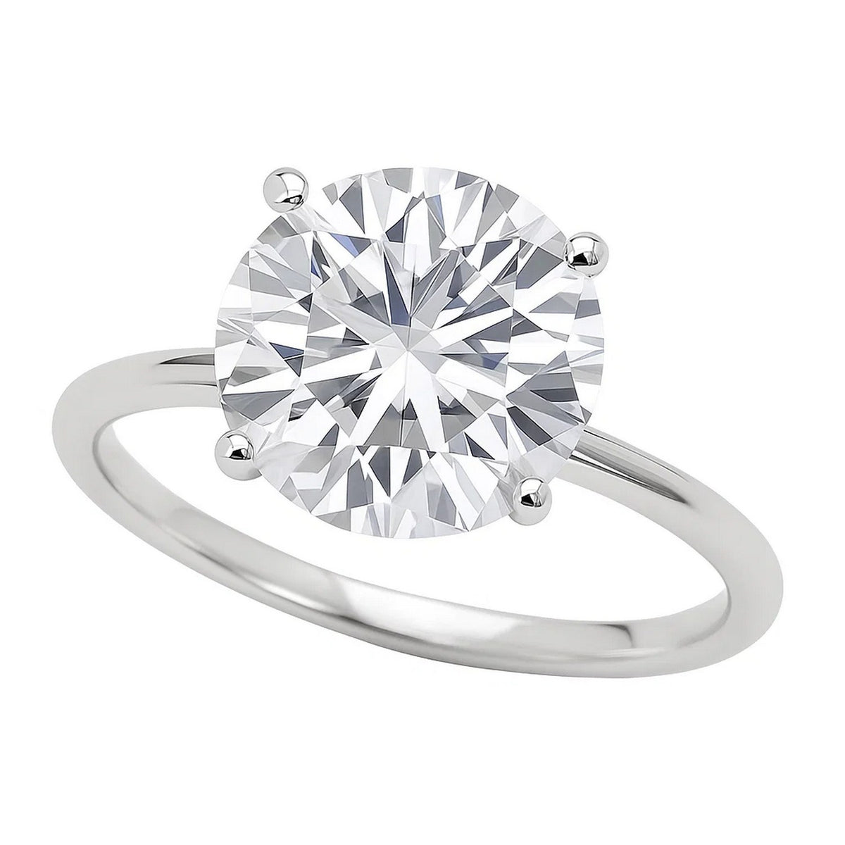 5 Carat Round Lab Grown IGI Diamond Solitaire in 10K White Gold G/VS1