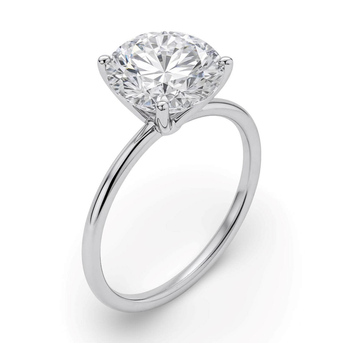 5 Carat Round Lab Grown IGI Diamond Solitaire in 10K White Gold G/VS1