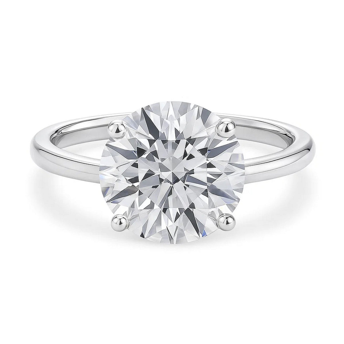 5 Carat Round Lab Grown IGI Diamond Solitaire in 10K White Gold G/VS1