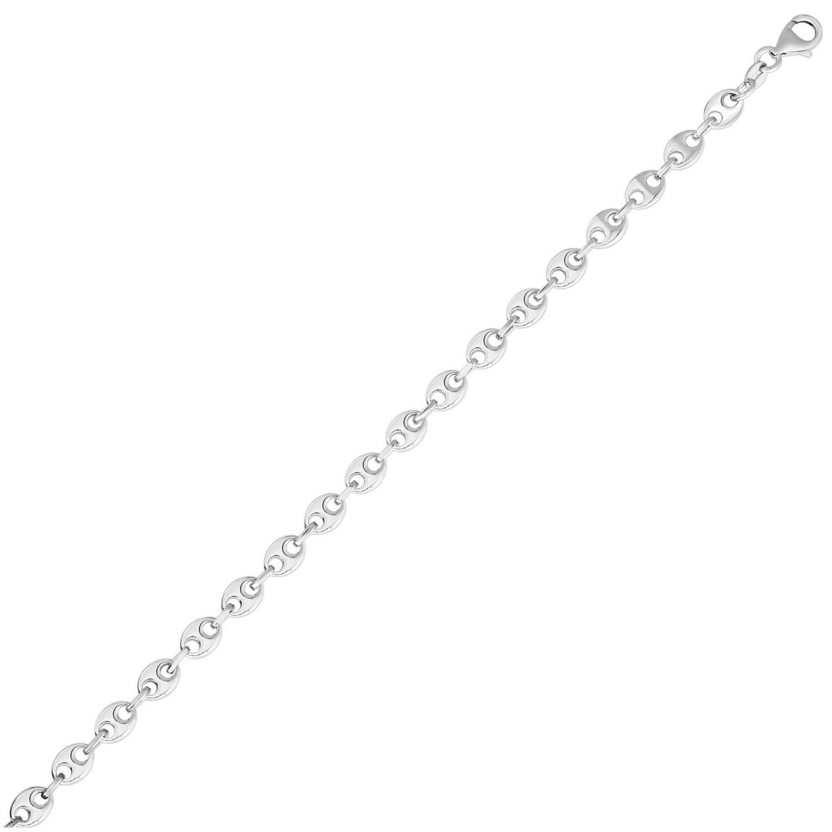 Puffed Mariner Chain in Rhodium-Plated Sterling Silver (3.70 mm)