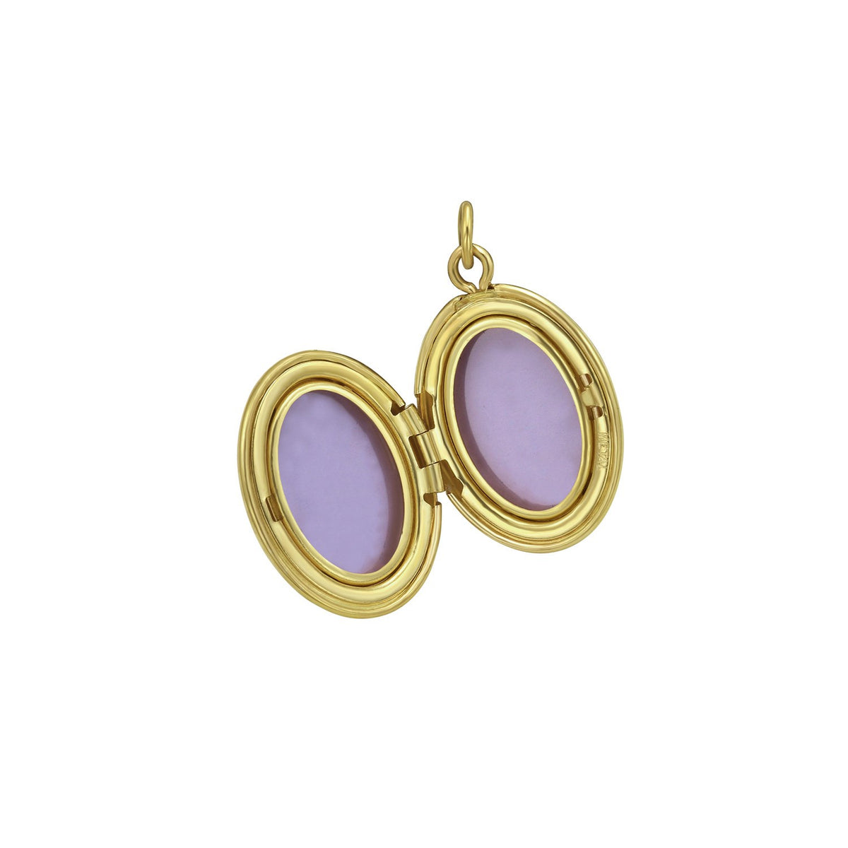 Oval Diamond Locket Charm Pendant in 14K Yellow Gold (16.00 mm)