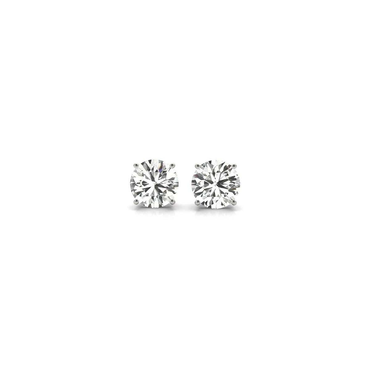 1 cttw IGI Lab Grown Round Diamond Stud Earrings in 14K White Gold G/VS2