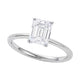1.5 Carat Emerald Lab Grown IGI Diamond Solitaire in 10K White Gold G/VS1