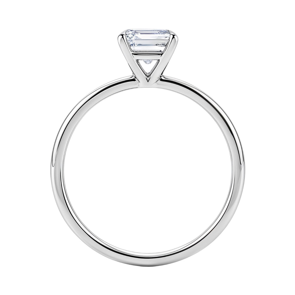 1.5 Carat Emerald Lab Grown IGI Diamond Solitaire in 10K White Gold G/VS1