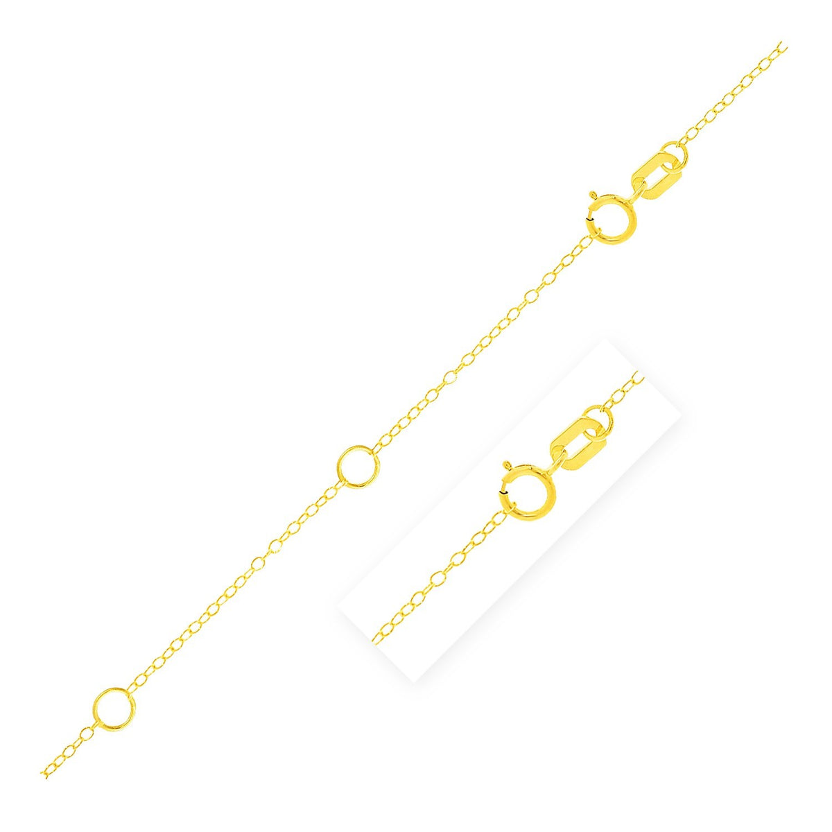 Double Extendable Piatto Chain in 10K Yellow Gold (1.30 mm)