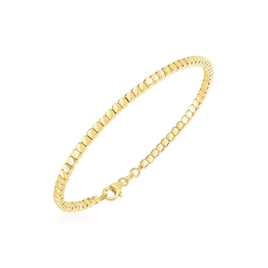 Faceted Bead Chain Bracelet in 14K Yellow Gold (2.40 mm)