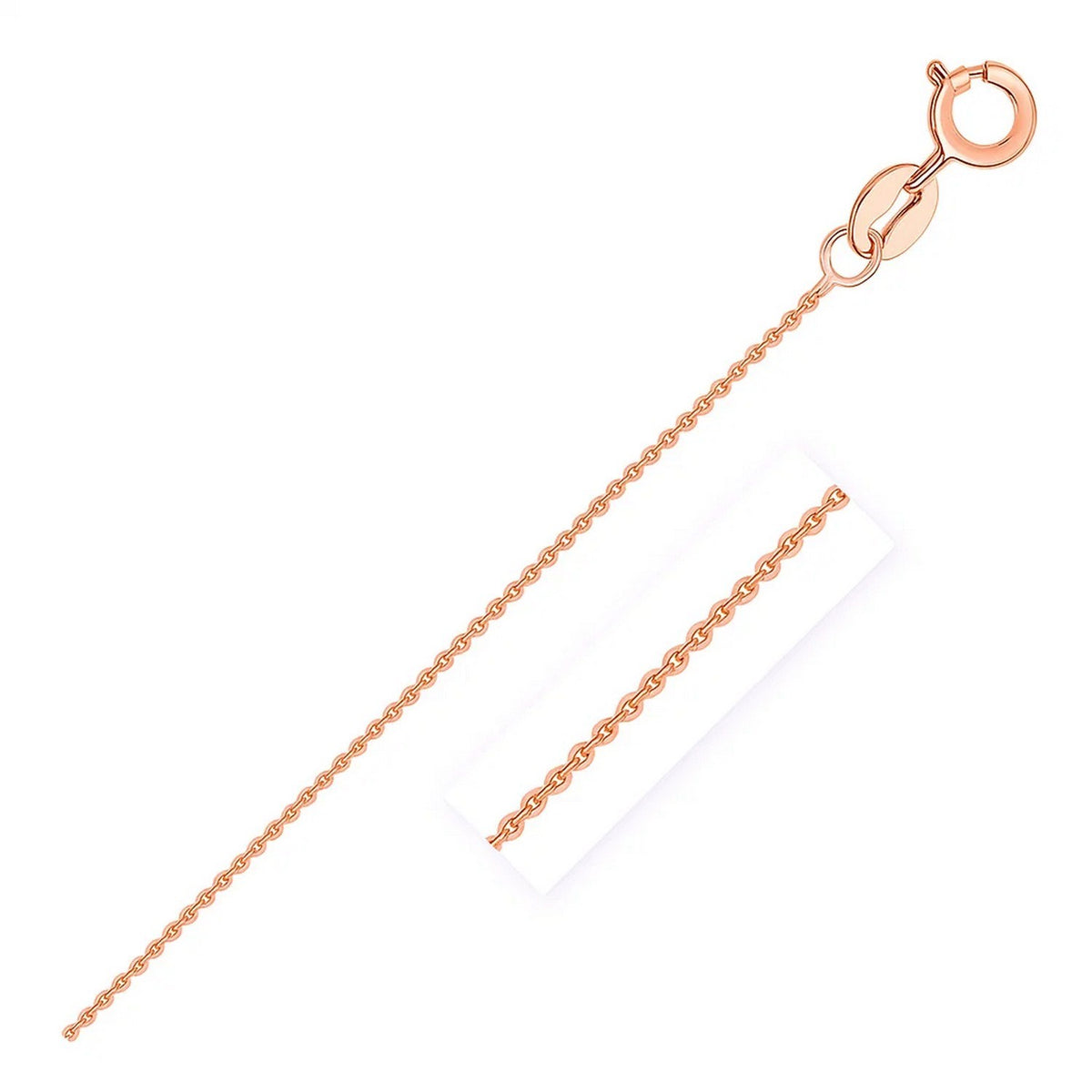 Diamond Cut Cable Link Chain in 14K Rose Gold (0.68 mm)
