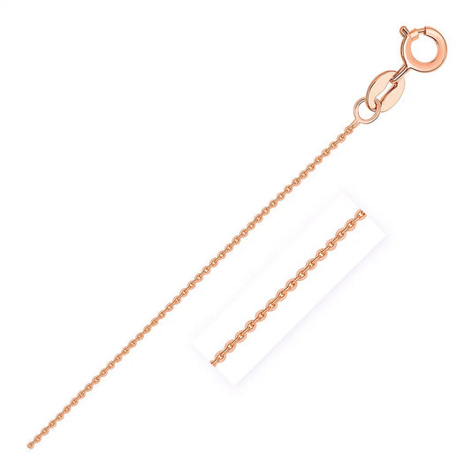 Diamond Cut Cable Link Chain in 14K Rose Gold (0.68 mm)