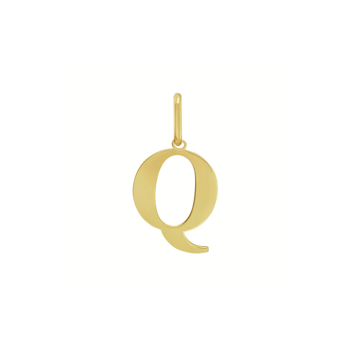 Initial Q Charm Pendant in 14K Yellow Gold