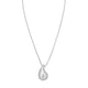 Puffed Raindrop CZ Necklace in Rhodium-Plated Sterling Silver