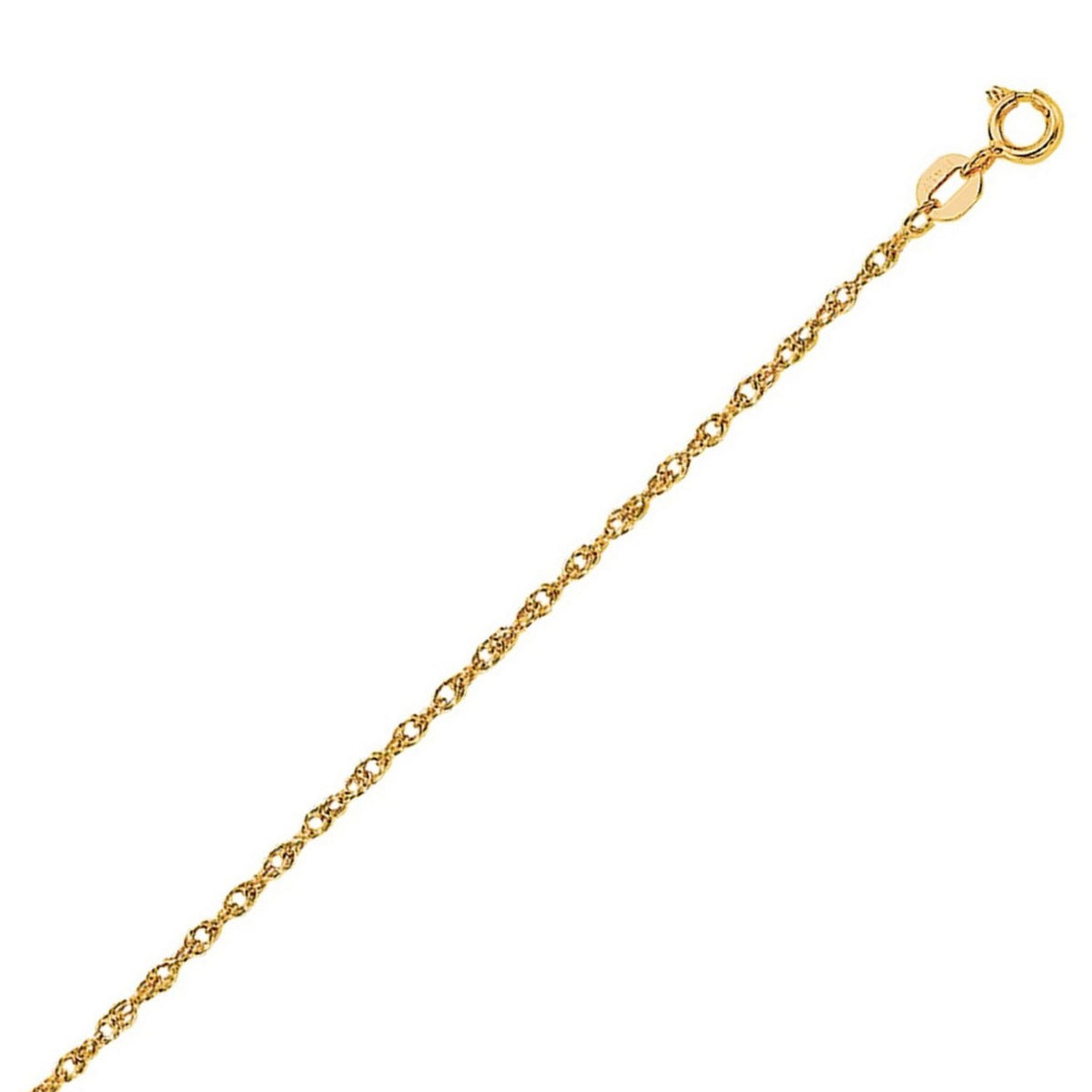 Machine Rope Chain in 14K Yellow Gold (1.00 mm)