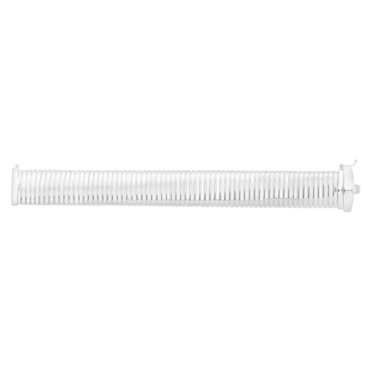 Extra Thick Tubogas Bracelet in Rhodium-Plated Silver (18.00 mm)