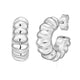 Twisted C-Hoop Earrings in Sterling Silver