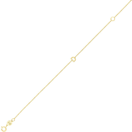 Mini Initial D Bracelet in 14K Yellow Gold