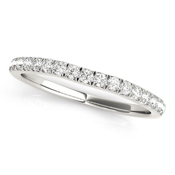 Curved Style Diamond Wedding Ring in 14K White Gold (1/3 cttw)