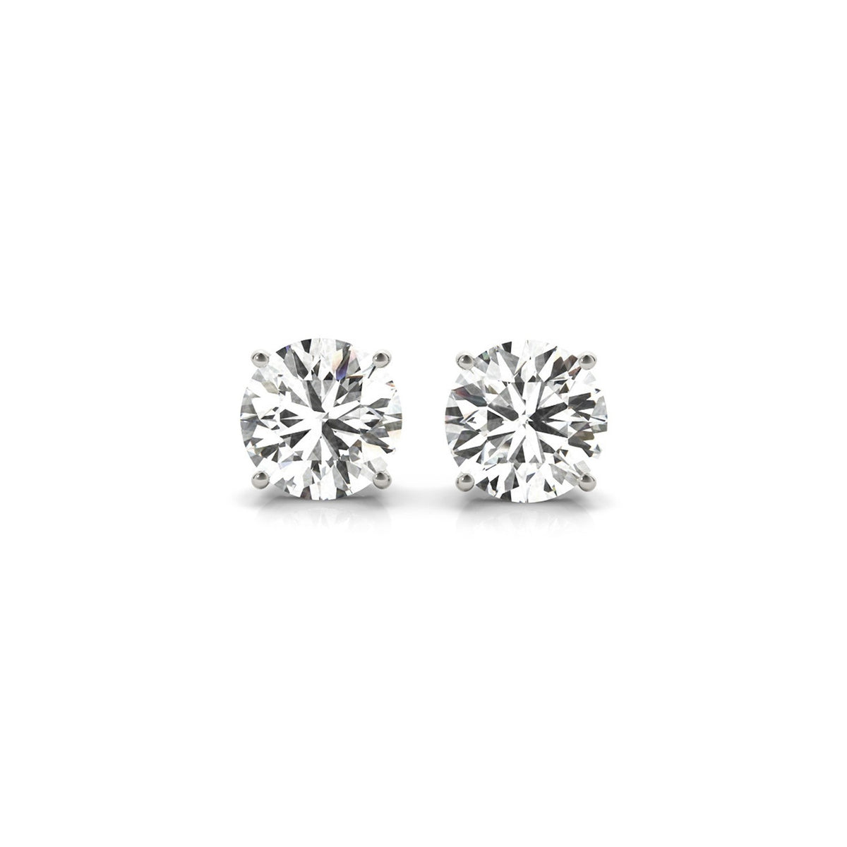 3 cttw IGI Lab Grown Round Diamond Stud Earrings in 14K White Gold G/VS2