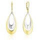 Double Open Teardrop Earrings in 14K Two-Tone Gold (47.00 mm)