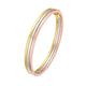 Tri-Color Three-Band Bangle in 14K Gold (7.30 mm)