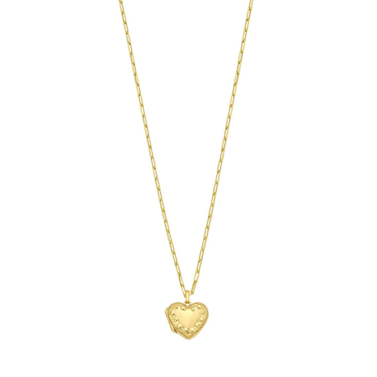 Heart Locket Necklace in Gold-Plated Sterling Silver