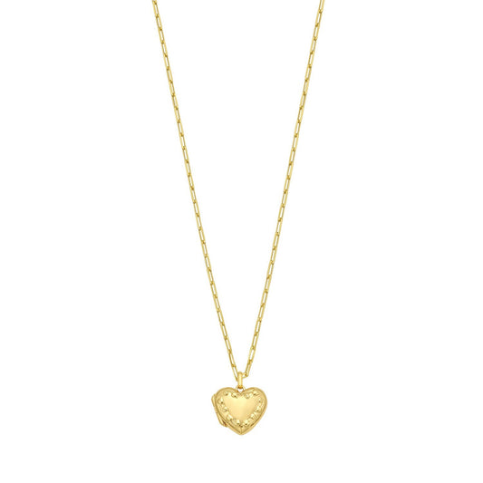 Heart Locket Necklace in Gold-Plated Sterling Silver